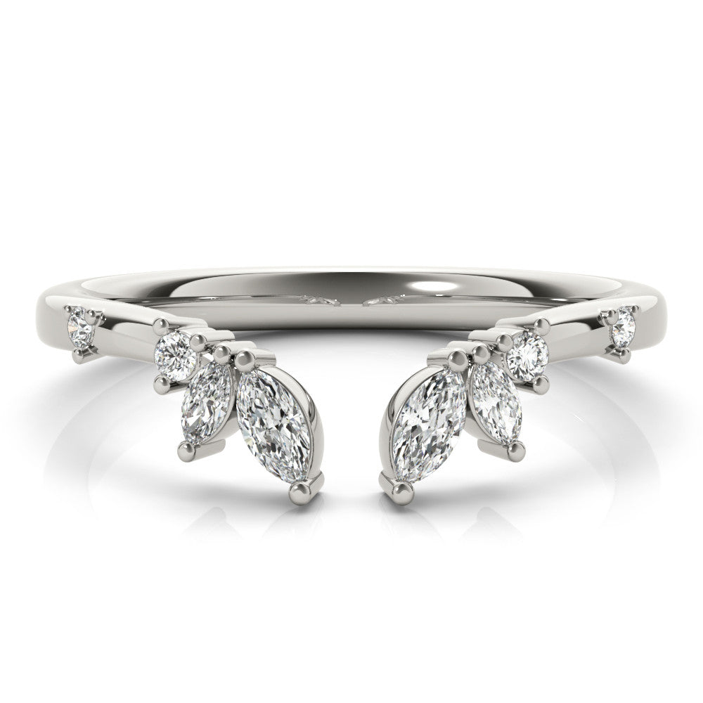 Platinum Open Marquise Cluster Diamond Band with Prong Setting 2