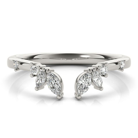 Platinum Open Marquise Cluster Diamond Band with Prong Setting 2