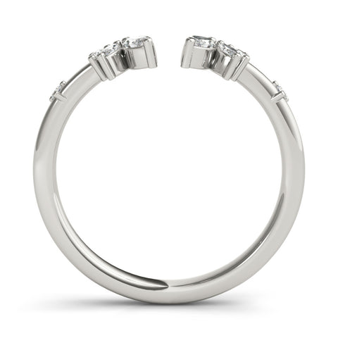 Platinum Open Marquise Cluster Diamond Band with Prong Setting