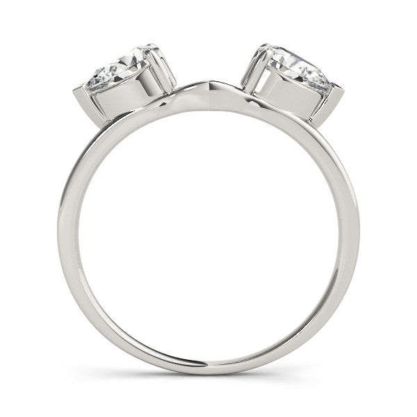 Platinum Open Pear-Cut Diamond Bypass Ring with Prong Setting 1