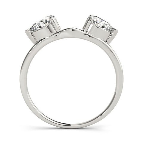Platinum Open Pear-Cut Diamond Bypass Ring with Prong Setting 1