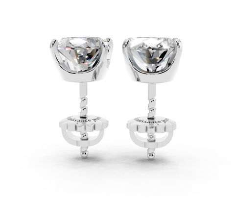 Platinum 2.04 Carat F VVS2 Oval Brilliant Diamond Stud Earrings