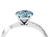 Platinum Oval Cut Aquamarine Engagement Ring with Side Stone Accents and Four-Prong Setting_28