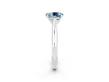 Platinum Oval Cut Aquamarine Solitaire Engagement Ring with Cathedral Setting and Four-Prong Mount_2