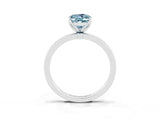 Platinum Oval Cut Aquamarine Solitaire Ring with Thin Band and Prong Setting_45