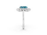 Platinum Oval Cut Blue Topaz Floral Double Halo Engagement Ring with Prong Setting_140