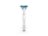 Platinum Oval Cut Blue Topaz Solitaire Engagement Ring with Cathedral Setting and Four-Prong Mount_14
