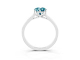 Platinum Oval Cut Blue Topaz Solitaire Ring with Flower Prong Setting and Classic Band_15