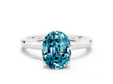 Platinum Oval Cut Blue Topaz Solitaire Ring with Thin Band and Prong Setting_42