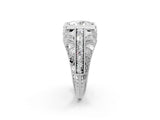 Platinum Oval Cut Brilliant Milgrain Filigree Diamond Ring with Square Prong Setting_39