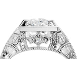 Platinum Oval Cut Brilliant Milgrain Filigree Diamond Ring with Square Prong Setting_41