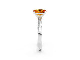 Platinum Oval Cut Citrine Engagement Ring with Side Stone Accents and Four-Prong Setting_14