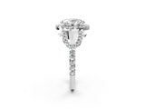 Platinum Oval Cut Cut Diamond Halo Engagement Ring with Open Split Pavé Band_15
