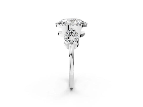 Platinum Oval Pave Infinity Halo Engagement Ring Setting