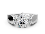 Platinum Oval Cut Diamond Channel Set Solitaire Ring with Four-Prong Setting_34