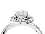 Platinum Oval Cut Diamond Double Halo Ring with Split Shank and Four-Prong Setting_11