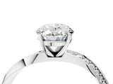 Platinum Oval Cut Diamond Engagement Ring with Side Stone Accents and Four-Prong Setting_17