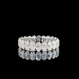 14K White Gold Oval Cut Diamond Eternity Band with Shared Prong Setting