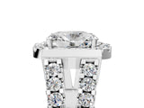 Platinum Oval Cut Diamond Halo Split Shank Prong Set Ring_24