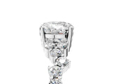 Platinum Oval Cut Diamond Scattered Round Accent Ring with Prong Setting_25