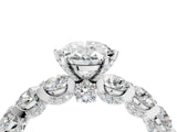 Platinum Oval Cut Diamond Side Stone Engagement Ring with Four-Prong Setting_16