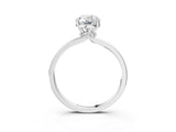 Platinum Oval Cut Diamond Solitaire Ring with Classic Band and Four-Prong Setting_10