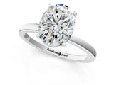 Platinum Oval Cut Diamond Solitaire Ring with Classic Band and Four-Prong Setting_8