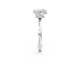 Platinum Oval Cut Diamond Solitaire Ring with Classic Band and Four-Prong Setting_9