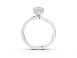 Platinum Oval Cut Diamond Solitaire Ring with Thin Band and Prong Setting_15