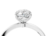 Platinum Oval Cut Diamond Solitaire Ring with Thin Band and Prong Setting_16