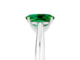 Platinum Oval Cut Emerald Solitaire Engagement Ring with Cathedral Setting and Four-Prong Mount_5