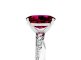 Platinum Oval Cut Garnet Engagement Ring with Side Stone Accents and Four-Prong Setting_29