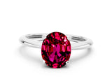 Platinum Oval Cut Garnet Solitaire Engagement Ring with Classic Band and Four-Prong Setting_20