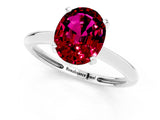 Platinum Oval Cut Garnet Solitaire Engagement Ring with Classic Band and Four-Prong Setting_21