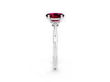 Platinum Oval Cut Garnet Solitaire Engagement Ring with Classic Band and Four-Prong Setting_22