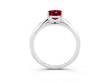 Platinum Oval Cut Garnet Solitaire Engagement Ring with Classic Band and Four-Prong Setting_23