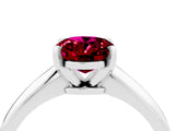 Platinum Oval Cut Garnet Solitaire Engagement Ring with Classic Band and Four-Prong Setting_24