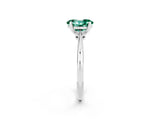 Platinum Oval Cut Green Sapphire Solitaire Engagement Ring with Classic Band and Four-Prong Setting_14
