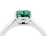Platinum Oval Cut Green Sapphire Solitaire Engagement Ring with Classic Band and Four-Prong Setting_16
