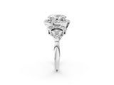 Platinum Oval Cut Halo Diamond Split Shank Engagement Ring with Four-Prong Setting_15