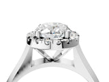 Platinum Oval Cut Halo Solitaire Engagement Ring with Square Band and Four-Prong Setting_16