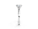 Platinum Oval Cut Moissanite Engagement Ring with Side Stone Accents and Four-Prong Setting_38