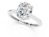 Platinum Oval Cut Moissanite Solitaire Engagement Ring with Classic Band and Four-Prong Setting_13
