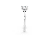 Platinum Oval Cut Moissanite Solitaire Engagement Ring with Classic Band and Four-Prong Setting_14