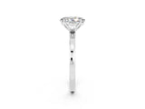 Platinum Oval Cut Moissanite Solitaire Ring with Thin Band and Prong Setting_44
