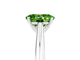 Platinum Oval Cut Peridot Solitaire Engagement Ring with Cathedral Setting and Four-Prong Mount_5