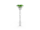 Platinum Oval Cut Peridot Solitaire Engagement Ring with Classic Band and Four-Prong Setting_14