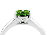 Platinum Oval Cut Peridot Solitaire Engagement Ring with Classic Band and Four-Prong Setting_16