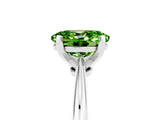Platinum Oval Cut Peridot Solitaire Engagement Ring with Classic Band and Four-Prong Setting_17