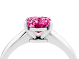 Platinum Oval Cut Pink Sapphire Solitaire Engagement Ring with Classic Band and Four-Prong Setting_16
